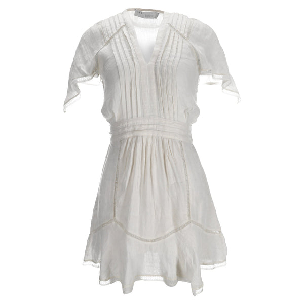 Women's Iro Balco Lace-Trimmed Jacquard Mini Dress In White Linen