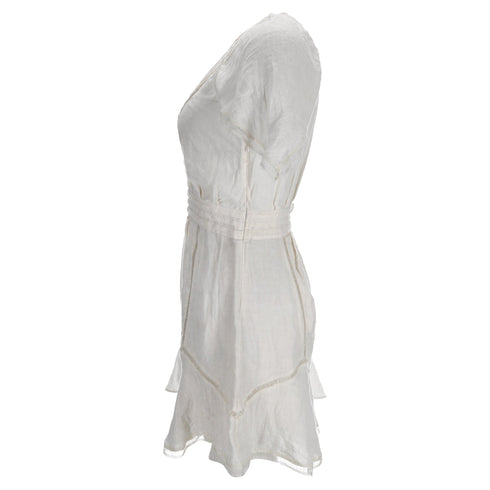 Women's Iro Balco Lace-Trimmed Jacquard Mini Dress In White Linen