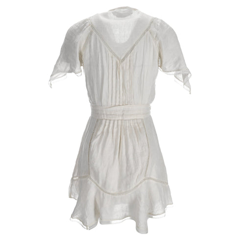 Women's Iro Balco Lace-Trimmed Jacquard Mini Dress In White Linen