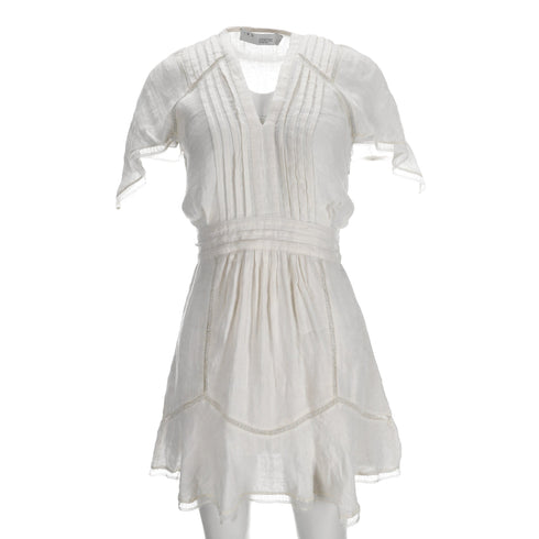 Women's Iro Balco Lace-Trimmed Jacquard Mini Dress In White Linen