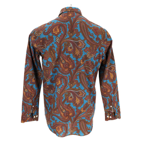 Men's Etro Paisley Print Shirt in Multicolor Cotton