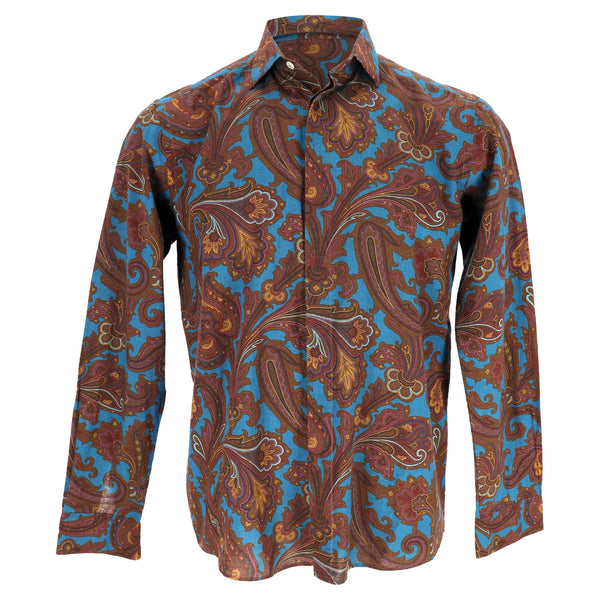 Men's Etro Paisley Print Shirt in Multicolor Cotton