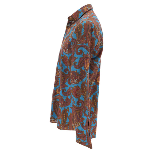 Men's Etro Paisley Print Shirt in Multicolor Cotton