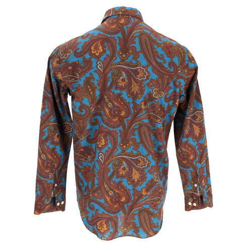 Men's Etro Paisley Print Shirt in Multicolor Cotton