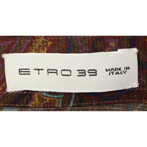 Men's Etro Paisley Print Shirt in Multicolor Cotton