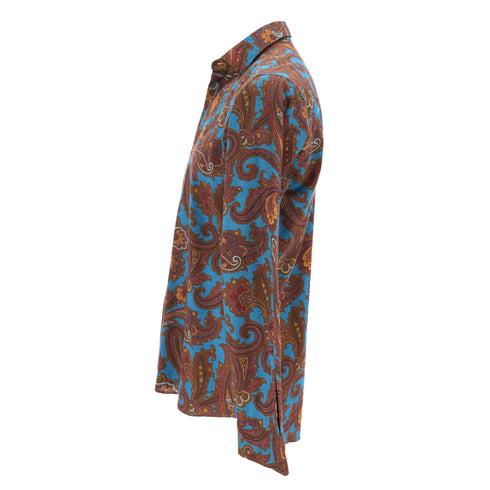 Men's Etro Paisley Print Shirt in Multicolor Cotton