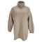 Women's Ba&sh Turtleneck Knitted Mini Dress in Beige Wool