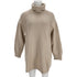 Women's Ba&sh Turtleneck Knitted Mini Dress in Beige Wool
