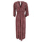 Women's Ba&sh V-Neck Printed Jumpsuit in Red Viscose