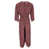 Women's Ba&sh V-Neck Printed Jumpsuit in Red Viscose