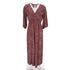 Women's Ba&sh V-Neck Printed Jumpsuit in Red Viscose