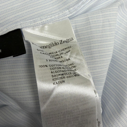 Men's Ermenegildo Zegna Trofeo Striped Button-Down Shirt in Light Blue Cotton