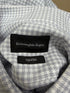 Men's Ermenegildo Zegna Patterned Button-Down Shirt in White Cotton