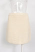 Women's Ba&Sh Fur-Accent Mini Skirt in Cream Alpaca Wool