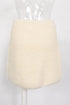 Women's Ba&Sh Fur-Accent Mini Skirt in Cream Alpaca Wool