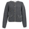 Women's Ba&Sh Harry Pocket Button-Down Cardigan in Grey Wool