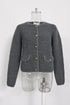 Women's Ba&Sh Harry Pocket Button-Down Cardigan in Grey Wool