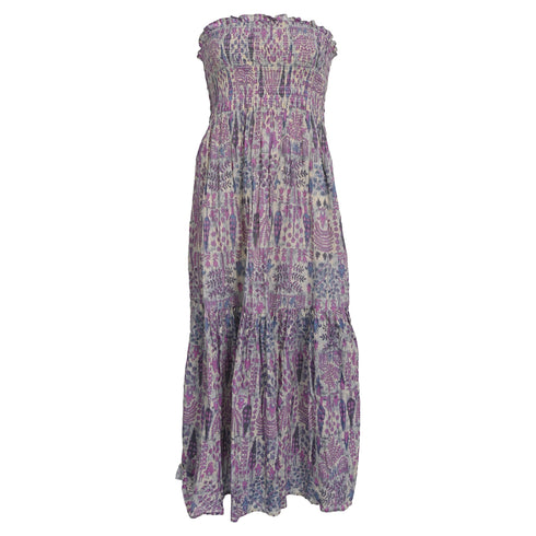 Women's Ba&Sh Piala Floral-Print Smocking Midi Dress in Multicolor Cotton