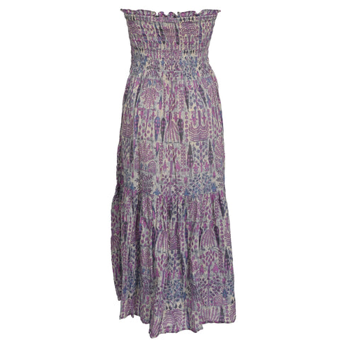 Women's Ba&Sh Piala Floral-Print Smocking Midi Dress in Multicolor Cotton