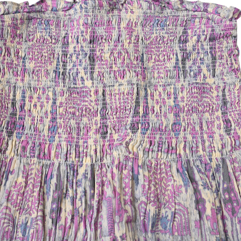 Women's Ba&Sh Piala Floral-Print Smocking Midi Dress in Multicolor Cotton