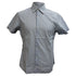 Men's Z Zegna Printed Button-Down Short Sleeve Shirt in Blue Cotton