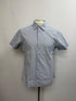 Men's Z Zegna Printed Button-Down Short Sleeve Shirt in Blue Cotton