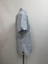 Men's Z Zegna Printed Button-Down Short Sleeve Shirt in Blue Cotton