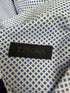 Men's Z Zegna Printed Button-Down Short Sleeve Shirt in Blue Cotton