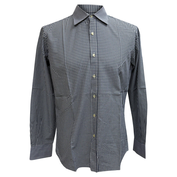 Men's Etro Patterned Shirt in Navy Blue Cotton
