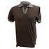 Men's Etro Stripe Accent Short Sleeve Polo Shirt in Brown Cotton