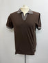 Men's Etro Stripe Accent Short Sleeve Polo Shirt in Brown Cotton