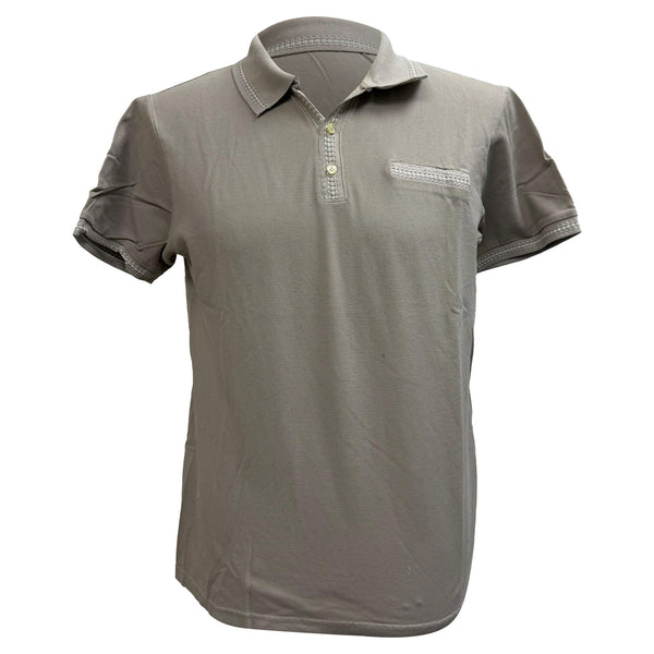 Men's Etro Short Sleeve Polo Shirt in Grey Cotton
