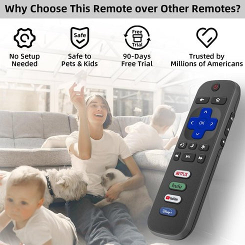 (Pack of 2) Replacement for Roku TV Remote Control, Compatible with TCL Roku/Hisense Roku/Onn Roku/Roku Built-in Smart TVs. (Not Compatible with Roku Stick or Box). 1 Year Warranty.