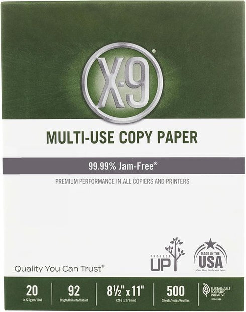 (8.5 x 11 Letter) - X-9 Multi-Use Print & Copy Paper, White, Brightness 92, Pallet of 40 Cases- 200,000 Pages Total