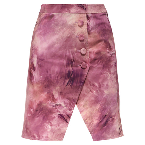 Women's Moschino Couture Printed Skirt in Pink Cotton