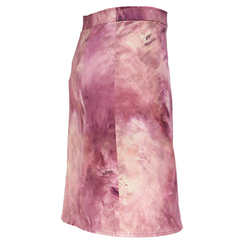 Women's Moschino Couture Printed Skirt in Pink Cotton