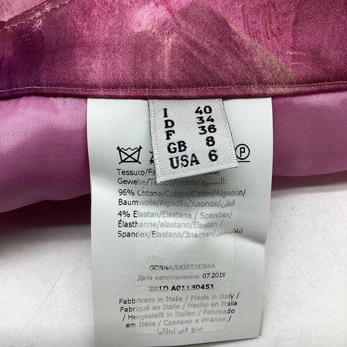 Women's Moschino Couture Printed Skirt in Pink Cotton