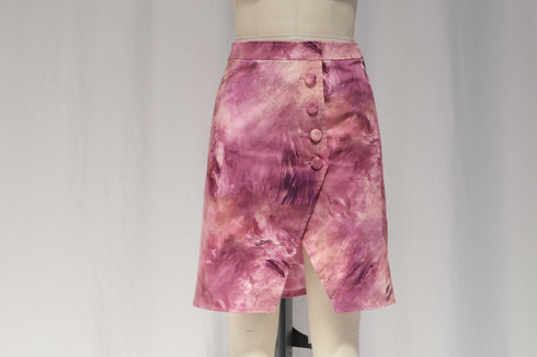 Women's Moschino Couture Printed Skirt in Pink Cotton