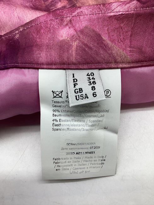 Women's Moschino Couture Printed Skirt in Pink Cotton