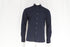 Men's Zegna Button-Down Long Sleeve Shirt in Navy Blue Cotton