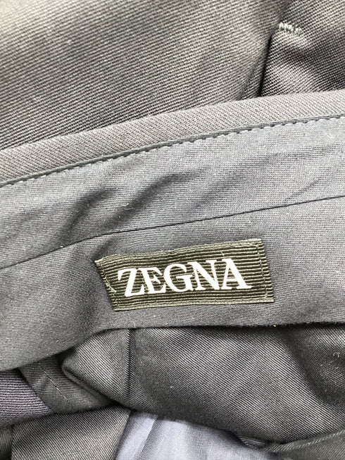 Men's Zegna Mid-Rise Tailored Trousers in Black Wool