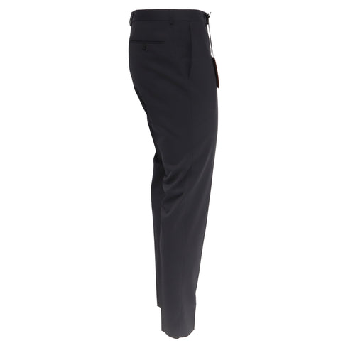 Men's Zegna Mid-Rise Tailored Trousers in Black Wool