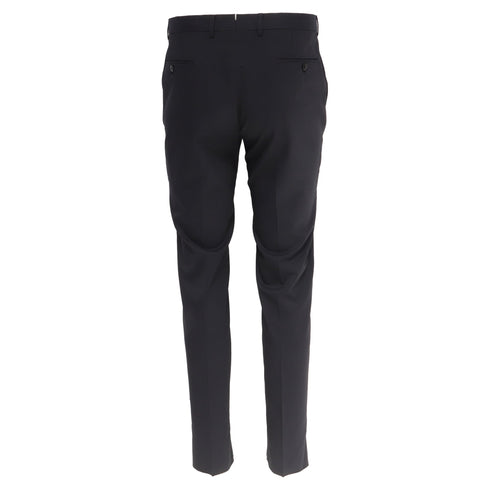 Men's Zegna Mid-Rise Tailored Trousers in Black Wool