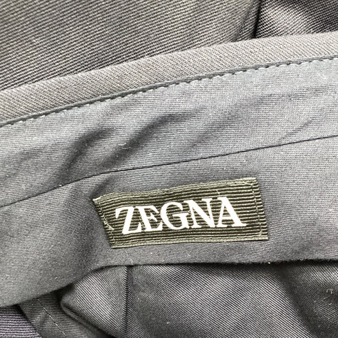 Men's Zegna Mid-Rise Tailored Trousers in Black Wool