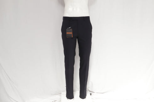 Men's Zegna Mid-Rise Tailored Trousers in Black Wool