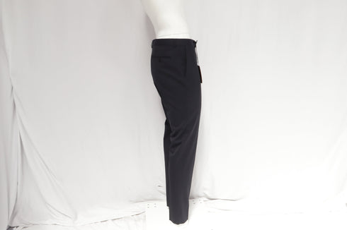 Men's Zegna Mid-Rise Tailored Trousers in Black Wool