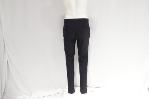 Men's Zegna Mid-Rise Tailored Trousers in Black Wool