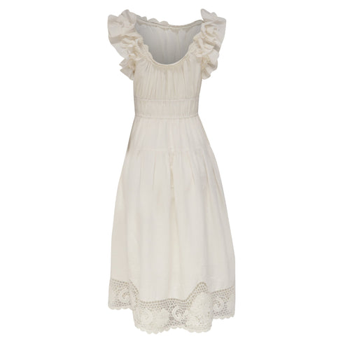 Women's Ulla Johnson Leona Midi Dress in White Linen
