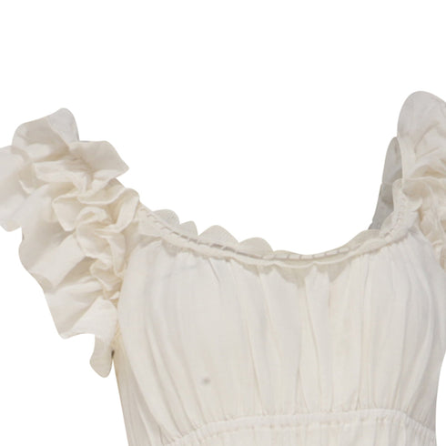 Women's Ulla Johnson Leona Midi Dress in White Linen