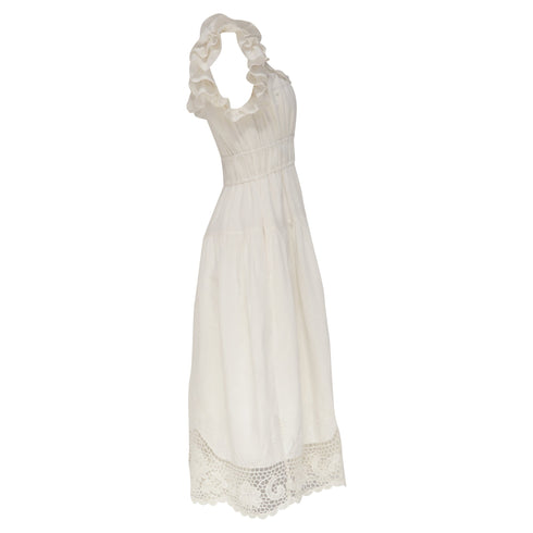 Women's Ulla Johnson Leona Midi Dress in White Linen
